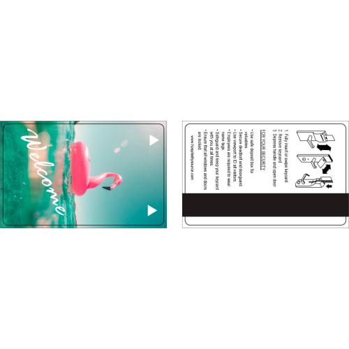 Magnetic Strip Welcome Key Card, Pool Scene Design